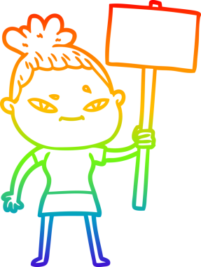 gökkuşağı gradyan çizimi bir insan tarafından çizilmiş bir karikatür kadın