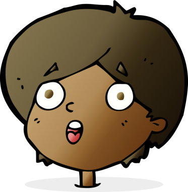 bir insan tarafından çizilmiş çizgi film hayret verici ifadesi.