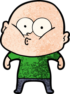 Bir insan tarafından çizilmiş kel bir adam.