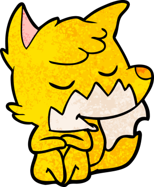 Bir insan tarafından çizilmiş tilki çizgi film karakteri