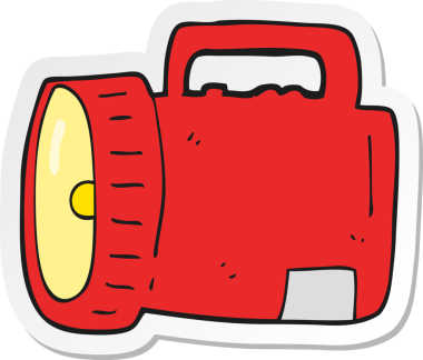 Bir insan tarafından çizilmiş bir çizgi film fenerinin çıkartması.