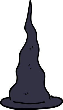 Bir insan tarafından çizilmiş karalama cadı şapkası.