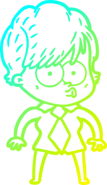 Bir insan tarafından çizilmiş bir karikatür kadın çizimi.