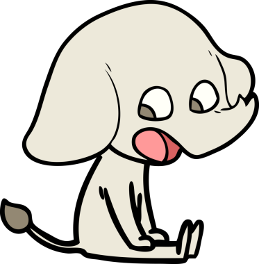 Bir insan tarafından çizilmiş şirin bir fil.