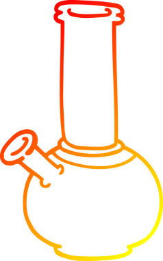 Bir insan tarafından çizilen çizgi film nargilesinin sıcak çizgi çizimi