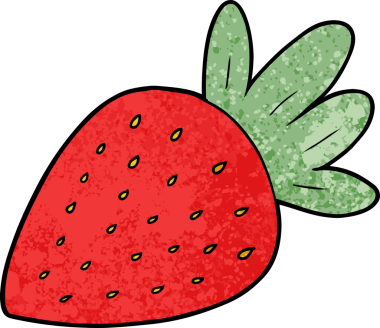 Bir insan tarafından çizilmiş çilek çizgi filmi.