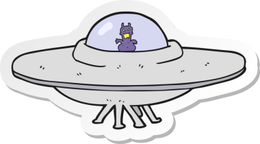 Bir insan tarafından çizilmiş bir UFO çıkartması.