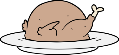 Bir insan tarafından çizilmiş hindili çizgi film.