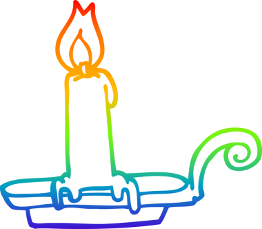 gökkuşağı gradyan çizgi çizimi bir insan tarafından çizilmiş yanan mum