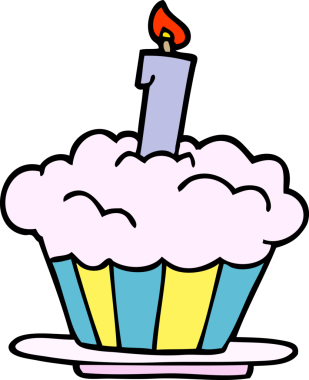 Bir insan tarafından çizilmiş karalama doğum günü pastası.