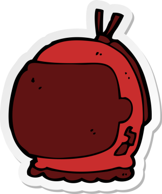 Bir insan tarafından çizilmiş astronot kaskının çıkartması.