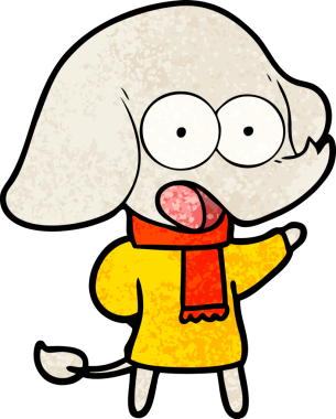 Bir insan tarafından çizilmiş şirin bir fil.