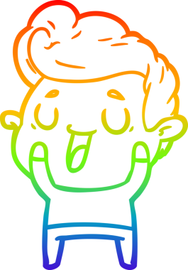 gökkuşağı gradyanı çizimi bir insan tarafından çizilmiş mutlu bir çizgi film adamı