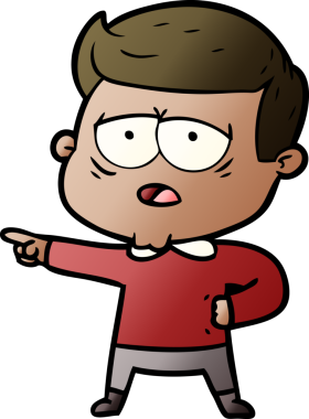 Bir insan tarafından çizilmiş yorgun bir adam.