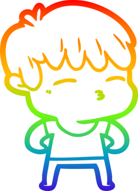 Gökkuşağı gradyanı çizimi Bir insan tarafından çizilmiş meraklı bir çocuk