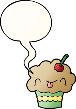 Bir insan tarafından çizilmiş konuşma baloncuklu komik çizgi film keki.