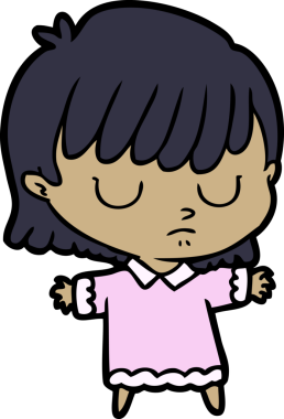 Bir insan tarafından çizilmiş karikatür kadın.