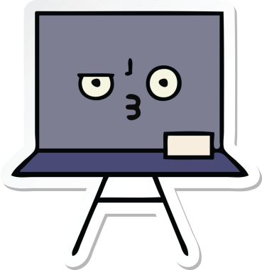 Bir insan tarafından çizilmiş şirin bir karikatür çıkartması.