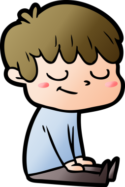 Bir insan tarafından çizilmiş mutlu çocuk çizgi filmi.