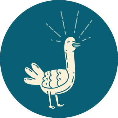 Bir insan tarafından çizilmiş dövme stili bir deniz kuşunun simgesi