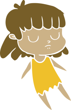 Bir insan tarafından çizilmiş düz renk çizgi film.