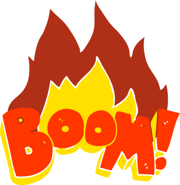 Bir insan tarafından çizilen patlamanın düz renk çizimi