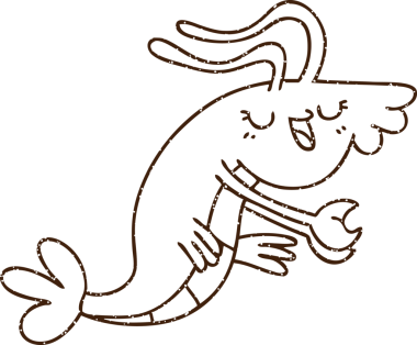 Bir insan tarafından çizilmiş karides kömürü.