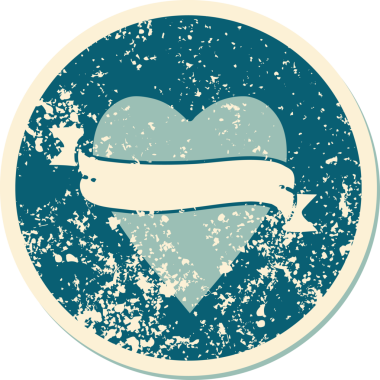 Bir insan tarafından çizilmiş kalp ve bayrağın sembolik depresif dövme şekli