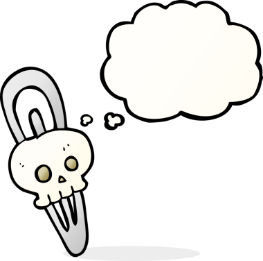 Bir insan tarafından çizilmiş serbest çizim baloncuk kafatası saç tokası.