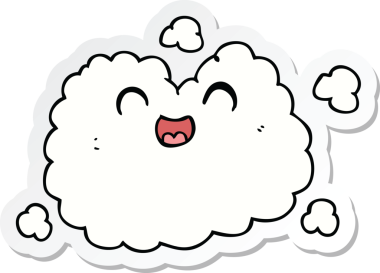 Bir insan tarafından çizilmiş mutlu duman bulutunun çıkartması.