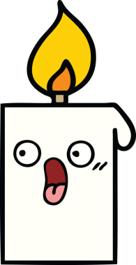 Bir insanın çizdiği yanan mum karikatürü.
