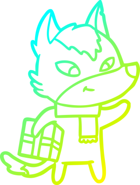 Soğuk gradyan çizgisi, bir insan tarafından çizilmiş dost bir çizgi film Noel Kurdu.