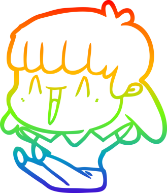 gökkuşağı gradyan çizimi bir insan tarafından çizilmiş bir karikatür kadın