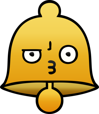 bir insan tarafından çizilmiş bir çanın gölgelenmiş karikatürü