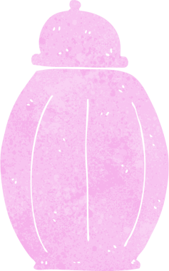 bir insan tarafından çizilmiş eski bir kavanoz.