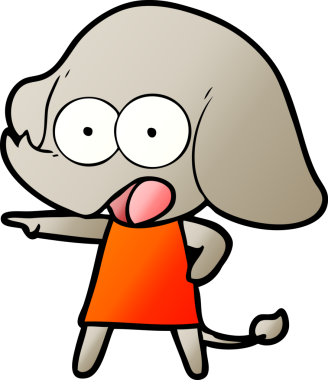 Bir insan tarafından çizilmiş şirin bir fil.