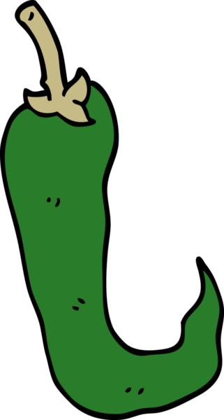 Bir insan tarafından çizilmiş kırmızı biber karalaması.