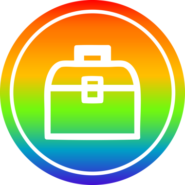 bir insan tarafından çizilen gökkuşağı gradyan bitiş ile araç kutusu dairesel simgesi