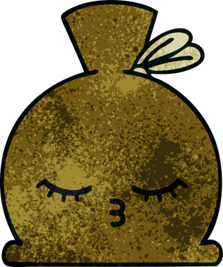 Bir insan tarafından çizilmiş eski grunge desenli bir çuval.