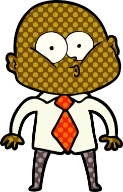 Bir insan tarafından çizilmiş kel bir adam.