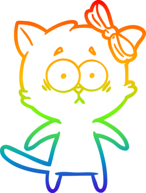 gökkuşağı gradyanı çizimi bir insan tarafından çizilmiş çizgi film kedisi