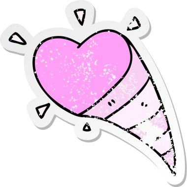 Bir insan tarafından çizilmiş, karikatür çizilmiş, kederli bir el çıkartması.