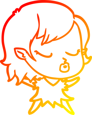 Bir insan tarafından çizilmiş sevimli bir vampir kız çizgi çizimi.