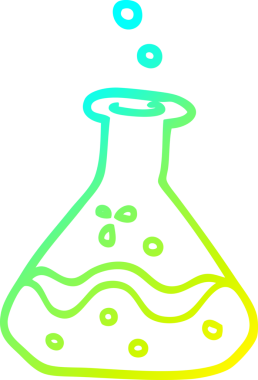 Bir insan tarafından çizilmiş bir karikatür bilim deneyinin soğuk gradyan çizimi