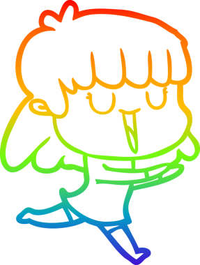 gökkuşağı gradyan çizimi bir insan tarafından çizilmiş bir karikatür kadın