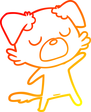 Bir insan tarafından çizilmiş çizgi film köpeğinin sıcak çizgi çizimi