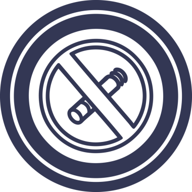 Bir insan tarafından çizilmiş sigara içilen dairesel simge yok