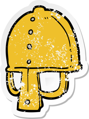 Bir insan tarafından çizilmiş ortaçağ miğferi.