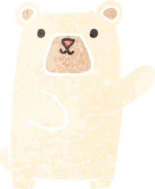 Bir insan tarafından çizilmiş garip bir karikatür kutup ayısı.