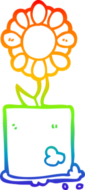 gökkuşağı gradyan çizimi bir insan tarafından çizilmiş bir karikatür çiçeği